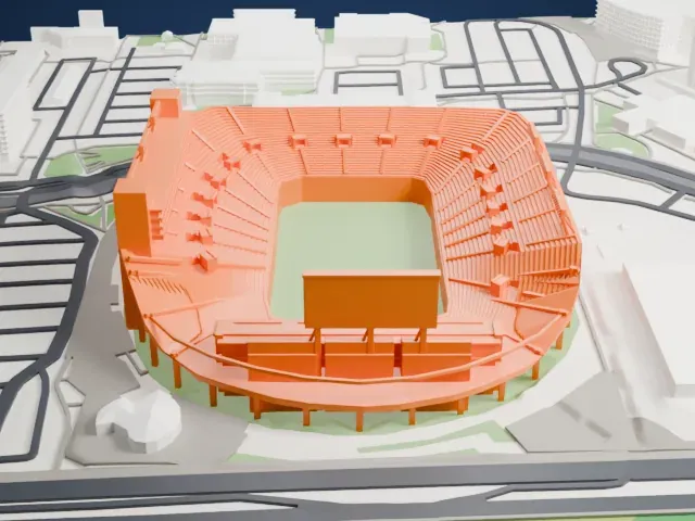 Rice–Eccles Stadium model, South view