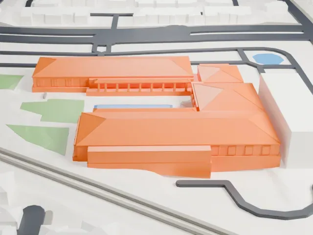 Richard Nixon Presidential Library and Museum model, North view