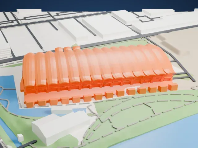 Richmond Olympic Oval model, North view