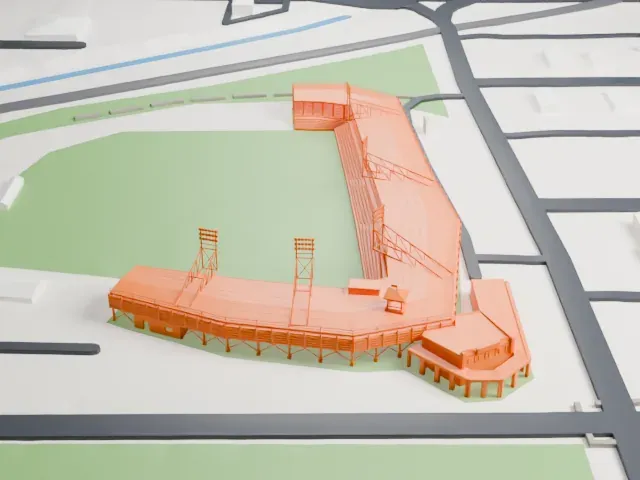Rickwood Field model, North view