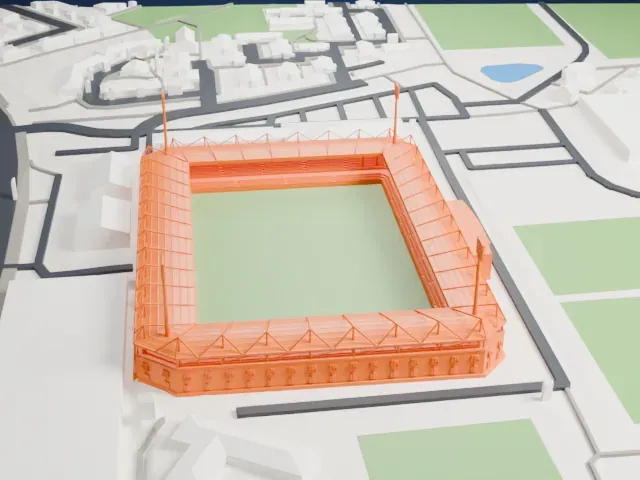 Right to Dream Park model, East view