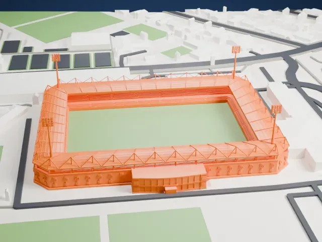 Right to Dream Park model, North view