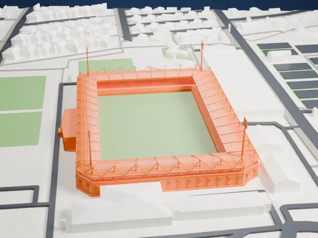 Right to Dream Park model, West view