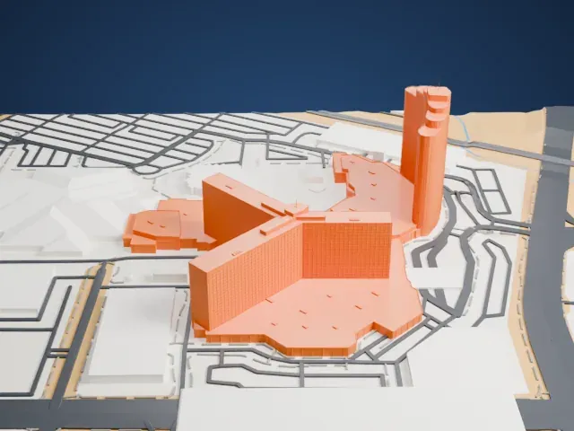 Rio Las Vegas model, West view