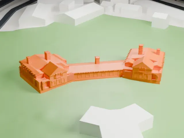 Riordan Mansion model, South view