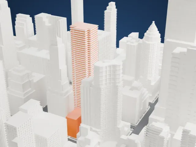 Ritz Tower model, South view
