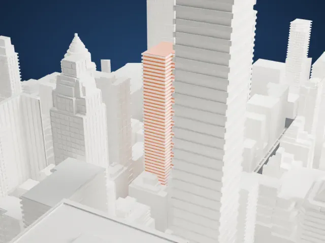 Ritz Tower model, West view