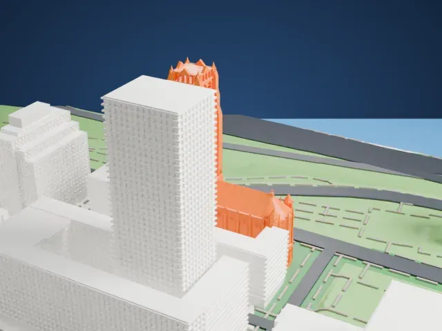 Riverside Church model, East view