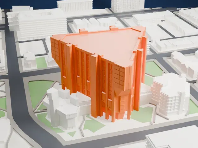Robarts Library model, East view