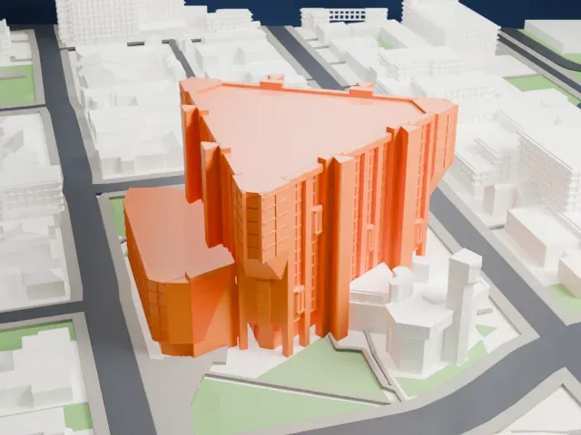 Robarts Library model, South view