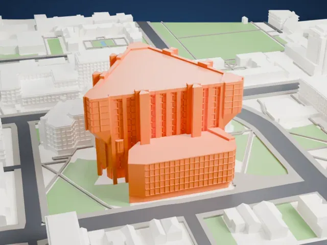 Robarts Library model, West view