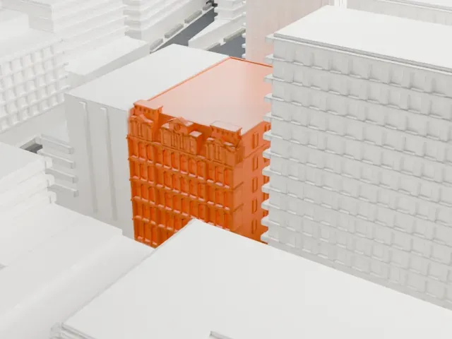 Robbins & Appleton Building model, North view