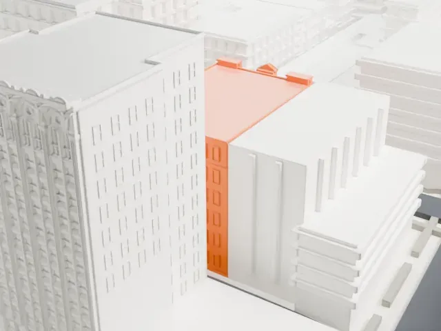 Robbins & Appleton Building model, South view