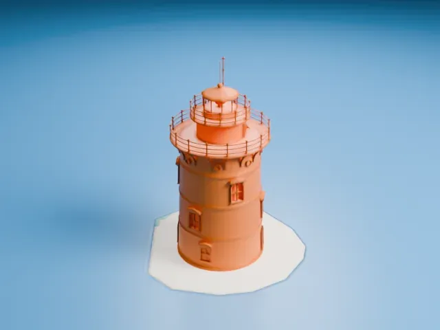 Robbins Reef Light model, North view