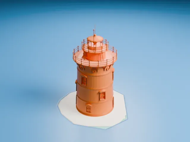 Robbins Reef Light model, South view