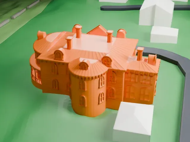 Robert Colgate House model, South view