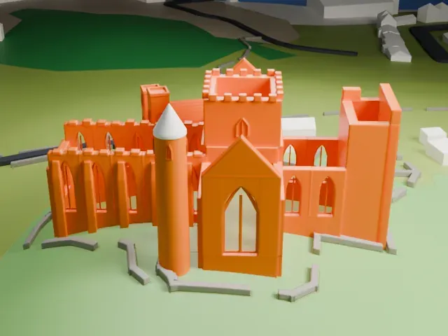 Rock of Cashel model, North view
