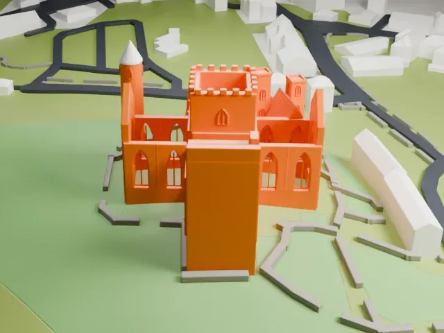 Rock of Cashel model, West view