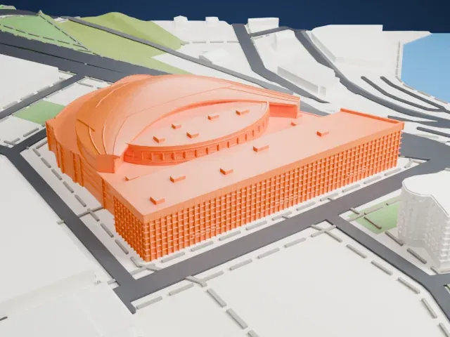Rocket Arena model, North view