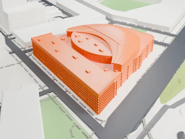 Rocket Arena model, West view