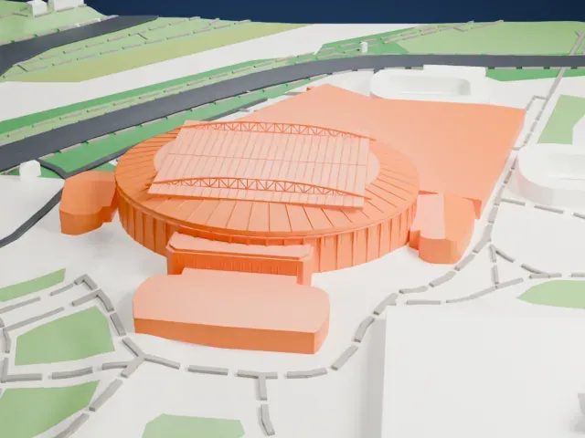 Rod Laver Arena model, East view