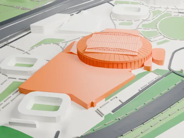 Rod Laver Arena model, West view