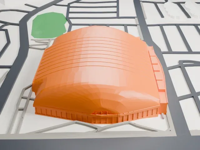 Rogers Forum model, North view