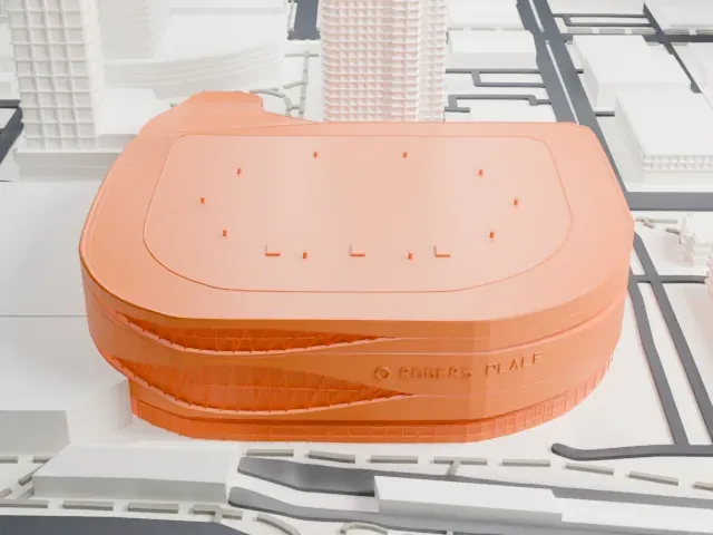 Rogers Place model, North view