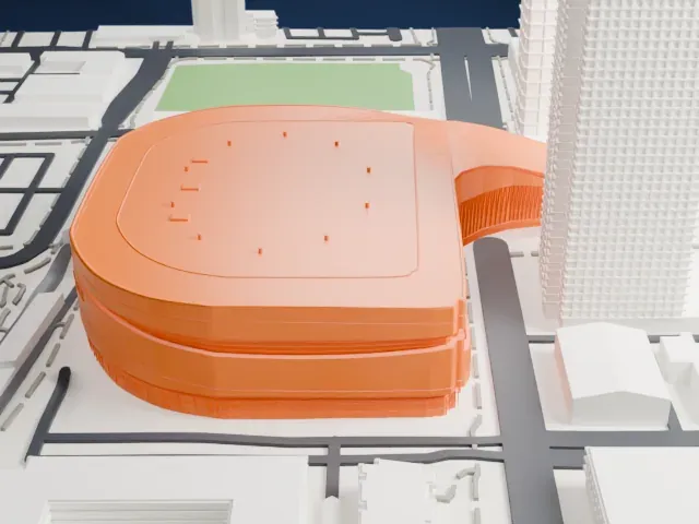 Rogers Place model, West view
