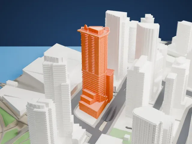 Rogers Tower model, West view