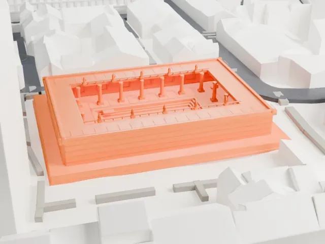Roman Baths Bath model, North view