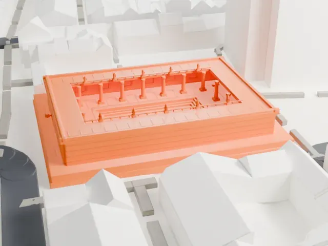 Roman Baths Bath model, South view