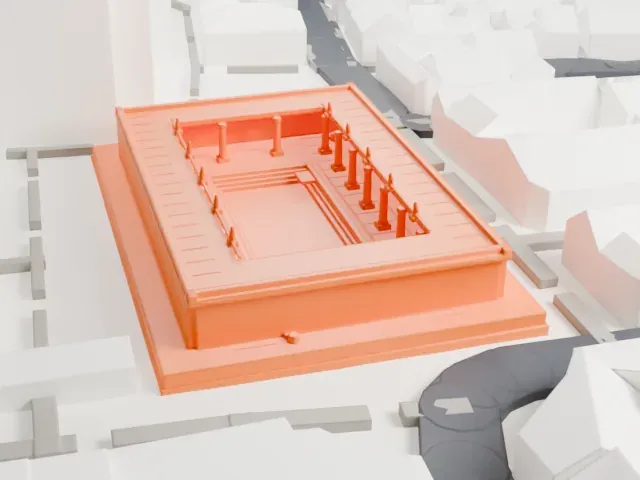 Roman Baths Bath model, West view