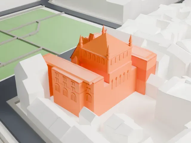 Roonstrasse Synagogue model, East view
