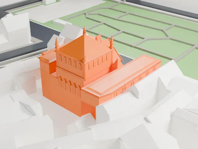 Roonstrasse Synagogue model, North view