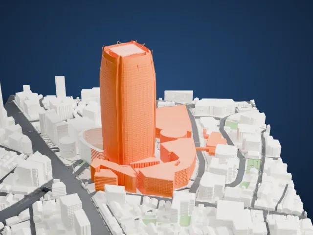 Roppongi Hills Mori Tower model, West view