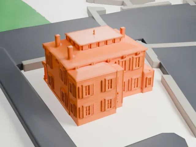 Roslyn House model, West view