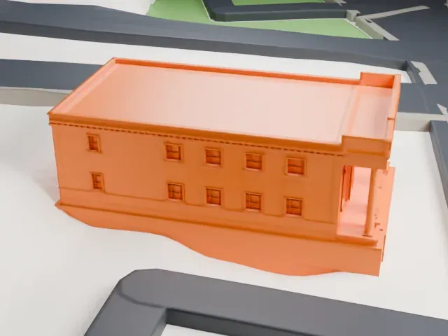 Roslyn National Bank and Trust Company Building model, North view
