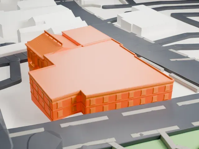 Roslyn Savings Bank Building model, East view