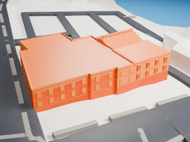 Roslyn Savings Bank Building model, North view