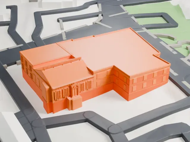 Roslyn Savings Bank Building model, South view