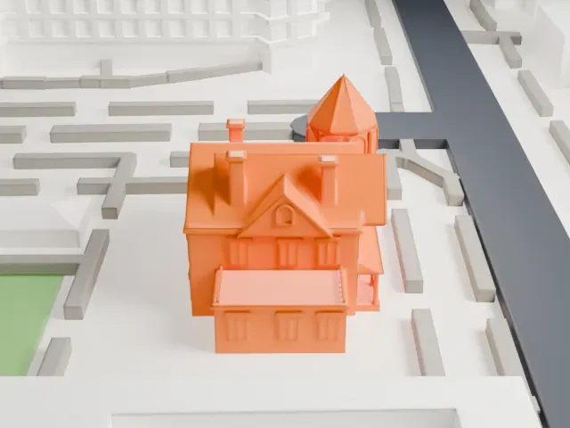 Rosson House model, East view