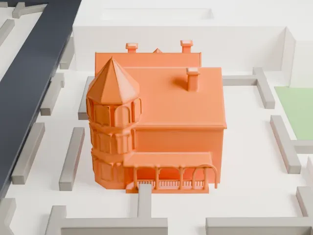 Rosson House model, West view