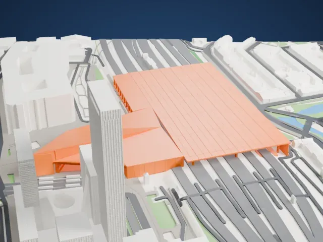 Rotterdam Centraal station model, East view
