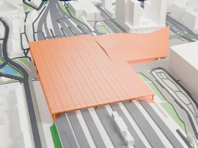 Rotterdam Centraal station model, West view
