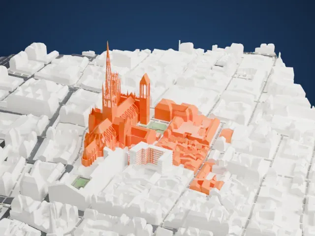 Rouen Cathedral model, East view