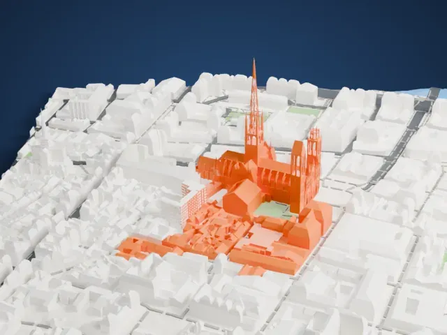 Rouen Cathedral model, North view