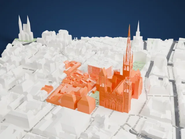 Rouen Cathedral model, West view