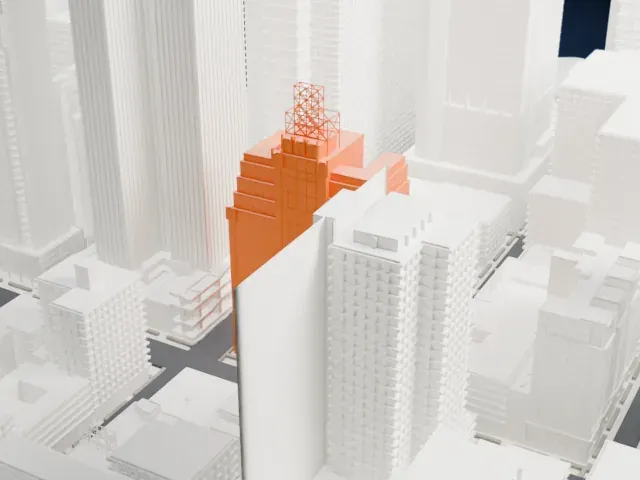 Row NYC Hotel model, West view
