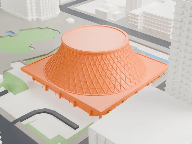 Roy Thomson Hall model, East view
